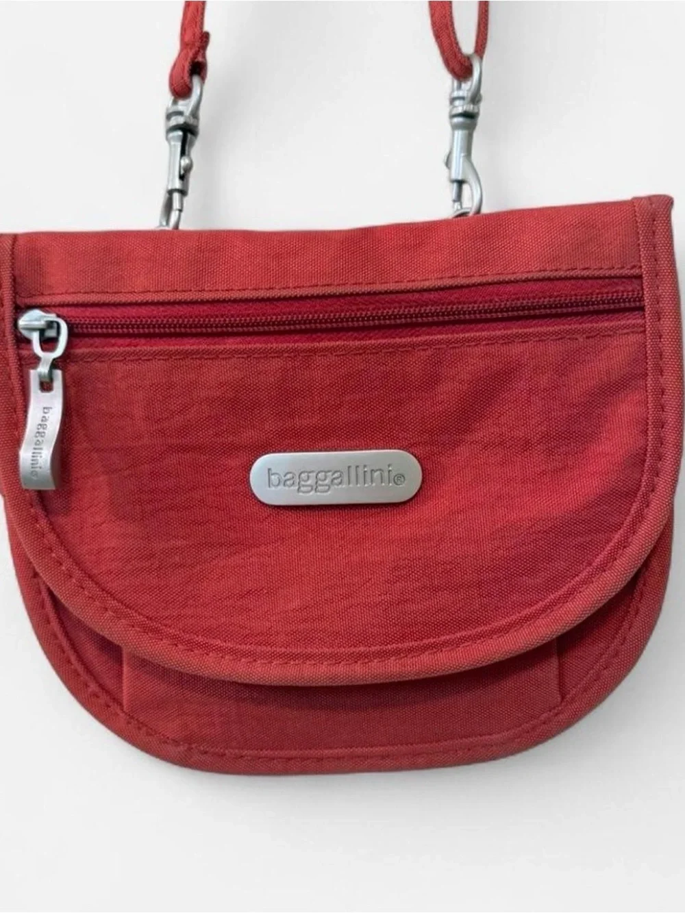 Baggallini Brick Red Crossbody with Front Flap and Zip